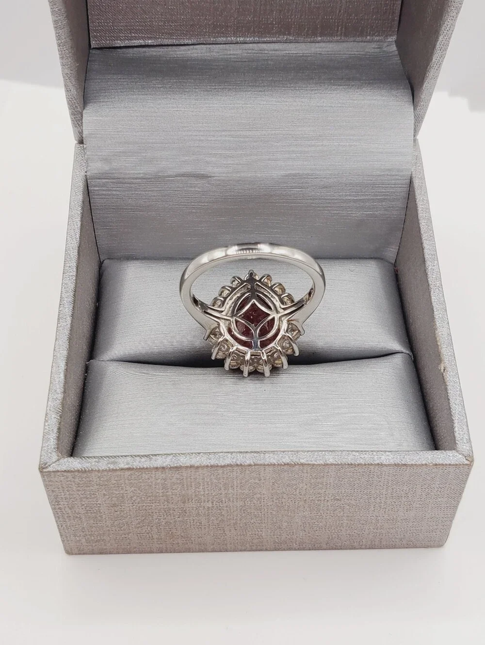 6 Carat Tanzanian Natronite & White Zircon Platinum - 925 Sterling Silver Ring